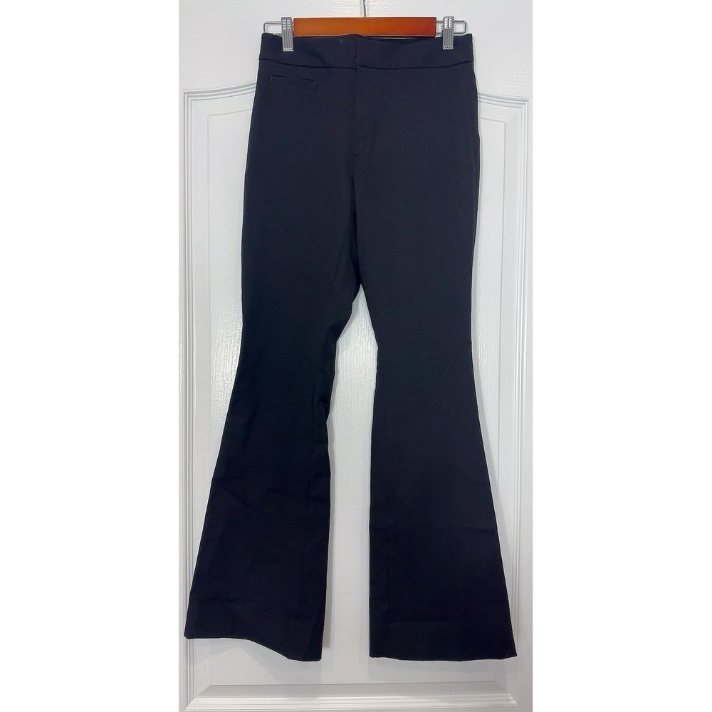 Banana Republic Cotton Blend Flare Pants 0 Tall Black - Picture 1 of 10